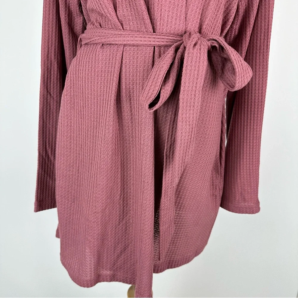 Alexander Del Rossa Mauve Short Waffle Texture Robe Size XL - Picture 3 of 10